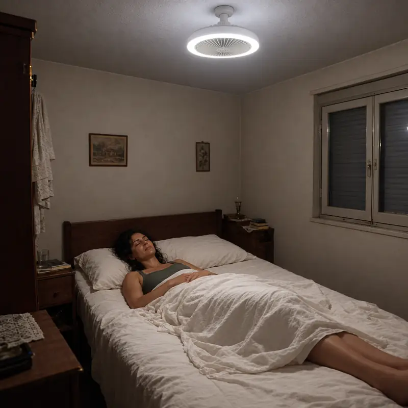 Después: la pieza fresca con el foco-ventilador